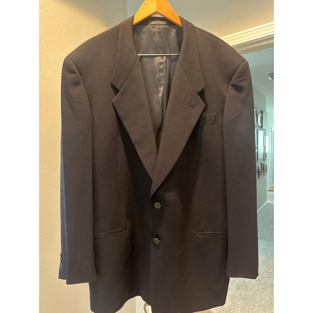 Vintage Giorgio Armani Le Collezioni 100% Virgin Wool Blazer Made Italy Saks 46L